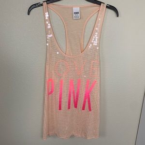 Victoria’s Secret Pink Sequin Racerback Tank Top
